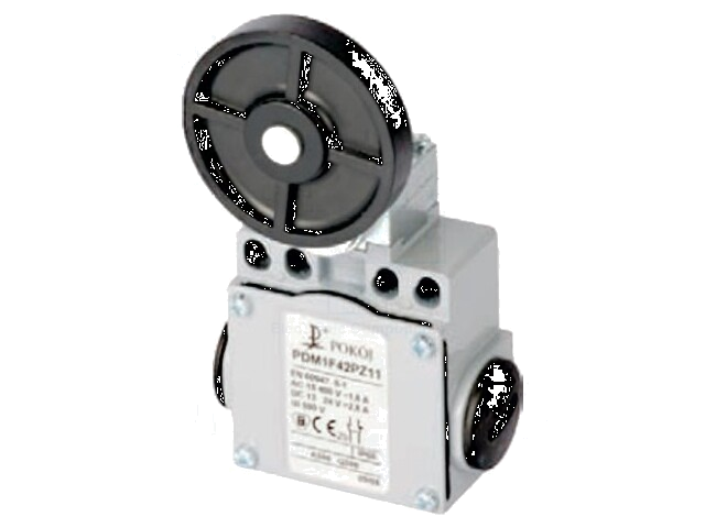Eindschakelaar; hendel R 26,5mm, roller van rubber Ø50mm; 10A Eindschakelaar; hendel R 26,5mm, roller van rubber Ø50mm; 10A